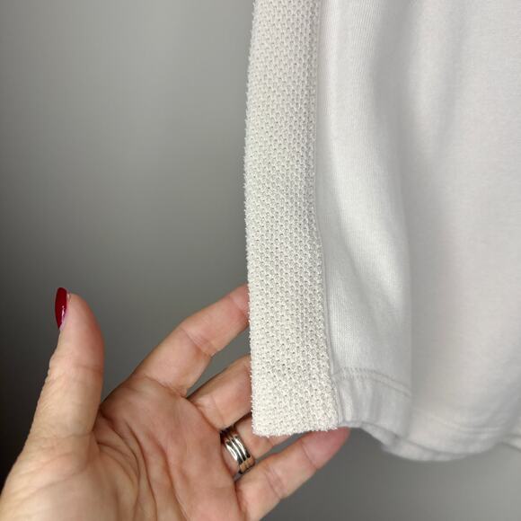 Sol Angeles Mesh Scallop Drawcord Mini Skirt MSRP $104‎ Size XL Ecru Soft Fleece - Picture 7 of 9